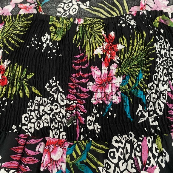 Boho Me Collection Spaghetti Strap High Low Ruffle Hem Floral Maxi Dress small - Picture 11 of 15